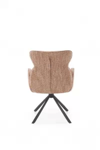 Čalouněná otočná židle Sofel - skořicová / černé nohy židle čalouněné sofel obrotowe - cynamonowe / černé nožičky