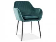 Židle Wenus Velvet - černá / zelená Bluvel 78 židle wenus velvet Černá konstrukce / Zelený bluvel 78