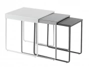 Sada konferenčných stolíkov Vicky - biela / šedá Konferenčný Stôlík vicky biely/šedý (Komplet)