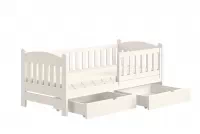 Alvins DP 002 fa gyermekágy - Fehér, 80x180 Łóżko dziecięce drewniane Alvins z szufladami -  80x180 / biały
