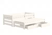Detská posteľ Alis DPV 001 s prístelkou - 80x190 cm - biela Posteľ dzieciece prízemná výsuvna Alis - 80x190 / Biely