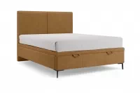 Postel boxspring Lektis 140x200 s úložným prostorem- medová hnědá potahová látka snadno čistitelný Maya 06 / Nohy kovové černá Postel boxspring Lektis 140x200 s úložným prostorem- medová hnědá potahová látka snadno čistitelný Maya 06 / Nohy kovové černá