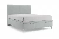 Čalouněná boxspring postel Lektis 140x200 s úložným prostorem - šedá látka Maya 18 / stříbrné kovové nohy Postel boxspring Lektis 140x200 s úložným prostorem- popielata potahová látka snadno čistitelný Maya 20 / Nohy kovové srebrne 