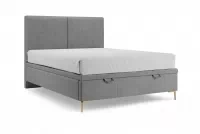 Čalouněná boxspring postel Lektis 140x200 s úložným prostorem - medově hnědá látka Maya 06 / zlaté kovové nohy Postel boxspring Lektis 140x200 s úložným prostorem- šedá potahová látka snadno čistitelný Maya 18 / Nohy kovové zlaté