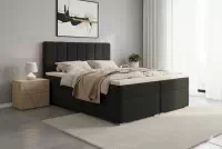 Kontinentálna posteľ Mareli 180x200 s úložným priestorom - čierna bouclé Quelle 100 Boxspring posteľ Mareli 180x200 s úložným priestorom - Čierna bukla Quelle 100