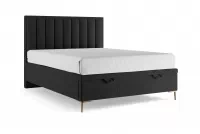 Boxspring posteľ Misel 140x200 S vnútorným úložným priestorom- Čierny zamat Magic Velvet 2219 / nožičky zlote  Boxspring posteľ Misel 140x200 S vnútorným úložným priestorom- Čierny zamat Magic Velvet 2219 / nožičky zlaté 