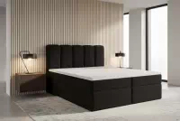 Kontinentálna posteľ Tenor 160x200 s úložným priestorom - čierna bouclé Quelle 100 Boxspring posteľ Tenor 160x200 s úložným priestorom - Čierna bukla Quelle 100