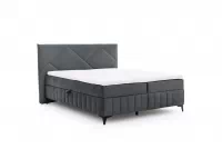 Posteľ Boxspring Wasil 160x200 s úložným priestorom - grafitový hydrofóbny zamat Element 22 Boxspring posteľ Wasil 160x200 s úložným priestorom - Grafitový zamat hydrofobowy Element 22 