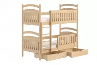 Dřevěná patrová postel Amely - Barva Borovice, rozměr 70x140 Postel patrová  drewniane Amely se zásuvkami - 70x140 / borovice 