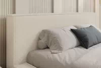 Čalúnená posteľ Nirello 160x200 s úložným priestorom - béžová bukla Quelle 03 Posteľ čalúnená Nirello 160x200 S vnútorným úložným priestorom- Béžová bukla Quelle 03