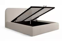 Čalúnená posteľ Rasel 180x200 s úložným priestorom - béžová bukla Quelle 03 Posteľ čalúnená Rasel 180x200 S vnútorným úložným priestorom- Béžová bukla Quelle 03