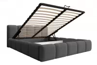 Čalouněná postel Tesia 180x200 s úložným prostorem - tmavě šedá buklé Quelle 92 Postel čalouněné Tesia 180x200 s úložným prostorem-  tmavě šedá bukla Quelle 92