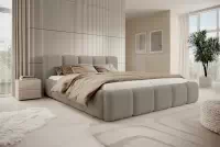 Čalouněná postel Tesia 180x200 s úložným prostorem - béžový samet Castel 15 Postel čalouněné Tesia 180x200 s úložným prostorem- béžová samet Castel 15