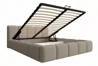 Čalouněná postel Tesia 180x200 s úložným prostorem - béžový samet Castel 15 Postel čalouněné Tesia 180x200 s úložným prostorem- béžová samet Castel 15