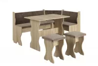 Jedálenský rohový set so stolom Denri - Dub sonoma / Milton New 04  - Koncovka Série Narożnik kuchenny ze stołem Denri 