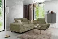 Colțar extensibil Annabelle L dreapta - verde catifea Lincoln 37 / picioare negru Colțar pentru camera de zi Annabelle L pe partea dreaptă - verde catifea Lincoln 37 / Picioare negru