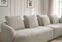 Rohová sedací souprava Finezal 2L+S+OTZP - béžová tkanina Tracy 211-04 Rohová sedací souprava pro obývacího pokoje Finezal 2L+S+OTZP - béžová plecionka Tracy 211-04