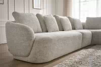 Rohová sedací souprava Finezal 2L+S+OTZP - béžová tkanina Tracy 211-04 Rohová sedací souprava pro obývacího pokoje Finezal 2L+S+OTZP - béžová plecionka Tracy 211-04