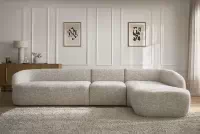 Rohová sedací souprava Finezal 2L+S+OTZP - béžová tkanina Tracy 211-04 Rohová sedací souprava pro obývacího pokoje Finezal 2L+S+OTZP - béžová plecionka Tracy 211-04