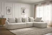 Rohová sedací souprava Finezal 2L+S+OTZP - béžová tkanina Tracy 211-04 Rohová sedací souprava pro obývacího pokoje Finezal 2L+S+OTZP - béžová plecionka Tracy 211-04