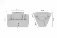 Rohová sedací souprava Finezal OTL+C+2S+S+OTZP - béžová tkanina Tracy 211-04 Rohová sedací souprava pro obývacího pokoje Finezal OTL+C+2S+S+OTZP - béžová plecionka Tracy 211.04