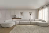 Rohová sedací souprava Finezal OTL+C+2S+S+OTZP - béžová tkanina Tracy 211-04 Rohová sedací souprava pro obývacího pokoje Finezal OTL+C+2S+S+OTZP - béžová plecionka Tracy 211.04