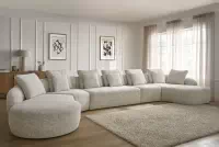 Rohová sedací souprava Finezal OTL+C+2S+S+OTZP - béžová tkanina Tracy 211-04 Rohová sedací souprava pro obývacího pokoje Finezal OTL+C+2S+S+OTZP - béžová plecionka Tracy 211.04