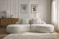 Rohová sedačka do obýváku Finezal OTL+OTP - béžová tkanina Tracy 211-04 Rohová sedací souprava pro obývacího pokoje Finezal OTL+OTP - béžová plecionka Tracy 211-04