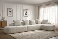 Rohová sedací souprava Finezal OTOL+2S+OTZP - béžová tkanina Tracy 211-04 Rohová sedací souprava pro obývacího pokoje Finezal OTOL+2S+OTZP - béžová plecionka Tracy 211-04