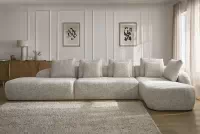 Rohová sedací souprava Finezal OTOL+2S+OTZP - béžová tkanina Tracy 211-04 Rohová sedací souprava pro obývacího pokoje Finezal OTOL+2S+OTZP - béžová plecionka Tracy 211-04