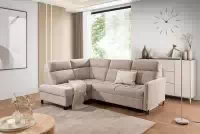 Rohová sedačka Gespano L ľavostranná s úzkou opierkou - béžový šenil Perfect Harmony 07 Rohová sedacia súprava Gespano L Ľavá strana z waskim bokiem - béžový šenil Perfect Harmony 07