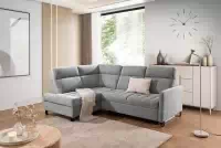 Rohová sedačka Gespano L ľavostranná s úzkou opierkou - sivý šenil Perfect Harmony 80 Rohová sedacia súprava Gespano L Ľavá strana z waskim bokiem - šedý šenil Perfect Harmony 80