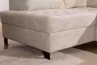 Rohová sedačka Gespano L ľavostranná s úzkou opierkou - béžový šenil Perfect Harmony 07 Rohová sedacia súprava Gespano L Ľavá strana z waskim bokiem - béžový šenil Perfect Harmony 07