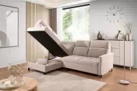 Rohová sedačka Gespano L ľavostranná s úzkou opierkou - béžový šenil Perfect Harmony 07 Rohová sedacia súprava Gespano L Ľavá strana z waskim bokiem - béžový šenil Perfect Harmony 07