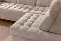 Rohová sedačka Gespano L pravostranná s úzkou opierkou - béžový šenil Perfect Harmony 07 Rohová sedacia súprava Gespano L pravá strana z waskim bokiem - béžový šenil Perfect Harmony 07