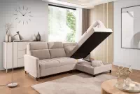 Rohová sedačka Gespano L pravostranná s úzkou opierkou - béžový šenil Perfect Harmony 07 Rohová sedacia súprava Gespano L pravá strana z waskim bokiem - béžový šenil Perfect Harmony 07