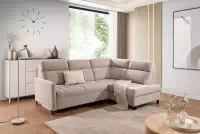 Rohová sedačka Gespano L pravostranná s úzkou opierkou - béžový šenil Perfect Harmony 07 Rohová sedacia súprava Gespano L pravá strana z waskim bokiem - béžový šenil Perfect Harmony 07