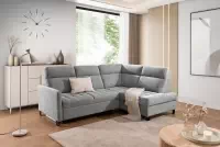 Rohová sedačka Gespano L pravostranná s úzkou opierkou - sivý šenil Perfect Harmony 80 Rohová sedacia súprava Gespano L pravá strana z waskim bokiem - šedý šenil Perfect Harmony 80