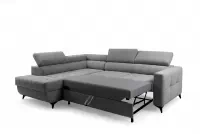 Rohová pohovka Nardo L s rozkladem levostranná - tmavě šedý plyš Pretty 18 Rohová sedací souprava Nardo L rozkládací levá - tmavě šedá plusz Pretty 18