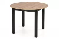 Rozkladací jedálenský stôl Neryt 102-142x102 cm - dub artisan / čierna Stôl na czarnych nogach