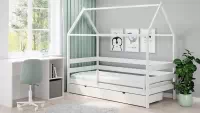 Detská domčeková posteľ prízemná Comfio - Biely, 70x140 Posteľ dzieciece domek prízemná Comfio - Biely