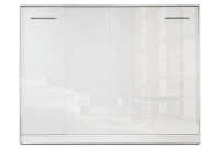 Sklápěcí postel horizontální 140x200 Basic New Elegance - Bílý lesk sklápěcí postel v bílém lesku