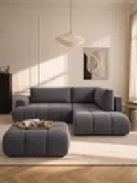 Čalúnená pufa Lutario Mini - sivý šenil Vibe 95 Taburet čalúnená Lutario Mini - šedý šenil Vibe 95