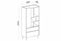 Studentský regál Luca 6 - 80 cm - písková béžová / dub olejovaný Regál Studentský Luca 6 - 80 cm - bez Pískový / dub olejowany