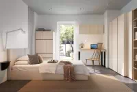 Uzavretá študentská knižnica Luca 80 cm - piesková béžová / olejovaný dub Regál Pre mladých Luca 80 cm zamkniety - bez Pieskový / Dub olejowany