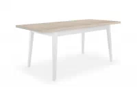 Rozkladací jedálenský stôl 120-160 Paris - dub sonoma / biele nohy stôl na bialych drewnianych nogach