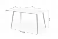 Jídelní stůl Emilio 140x80 cm - bílý mramor / černá Stůl Emilio 140x80 cm - bílá mramor / černá