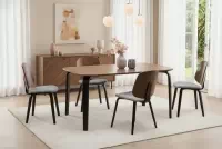 Jídelní stůl Norello 160x90 cm - ořech / černá Stůl Norello 160x90 cm - ořech / černá