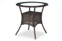 Okrúhly jedálenský stôl MIDAS 74 cm - tmavohnedá Stôl záhradný Midas - Tmavo hnedá