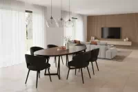 Kulatý rozkládací stůl Cedrus Rozeta 105/160 cm loftový - dub estana / černá Stůl okragly Cedrus Rozeta 105/160 cm loftový rozkladany - dub estana / černá